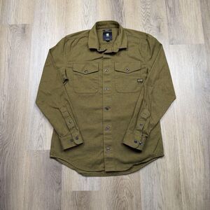 G-Star RAW Shirt Mens Medium Green Marine Slim Long Sleeve Button Up Pockets